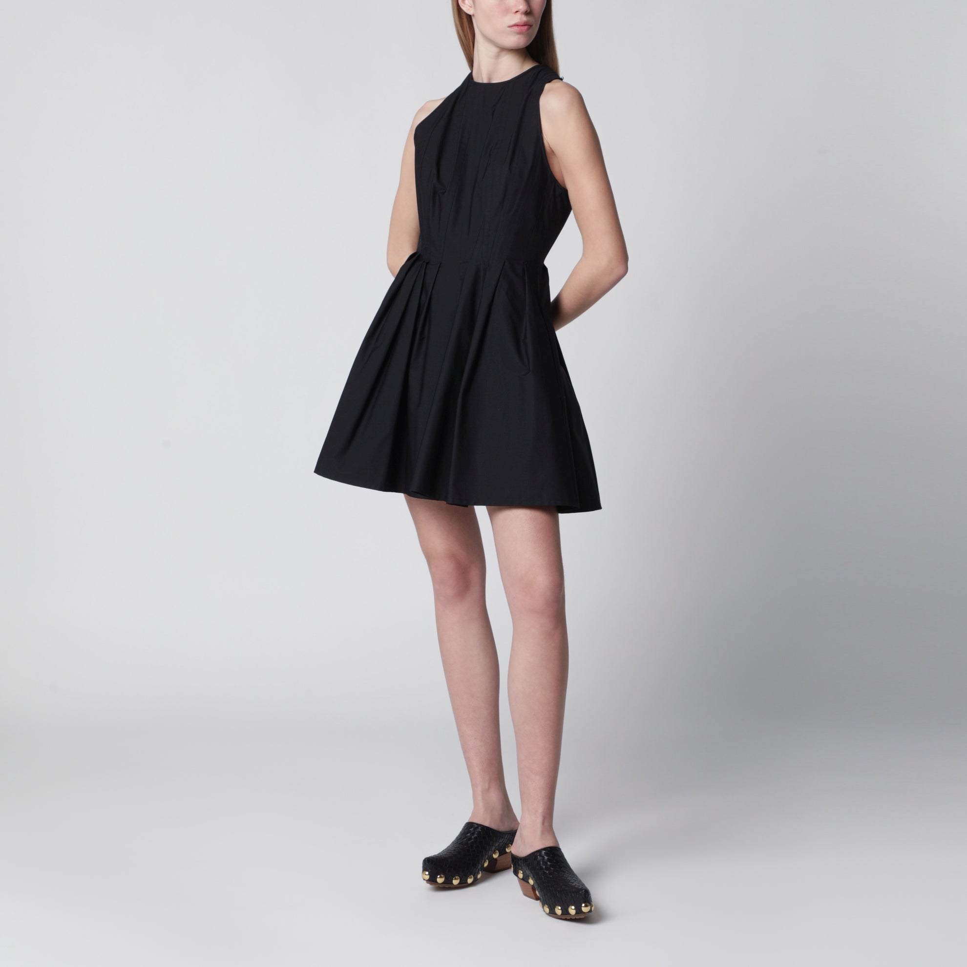 Robe courte Araco sans manches en coton noir