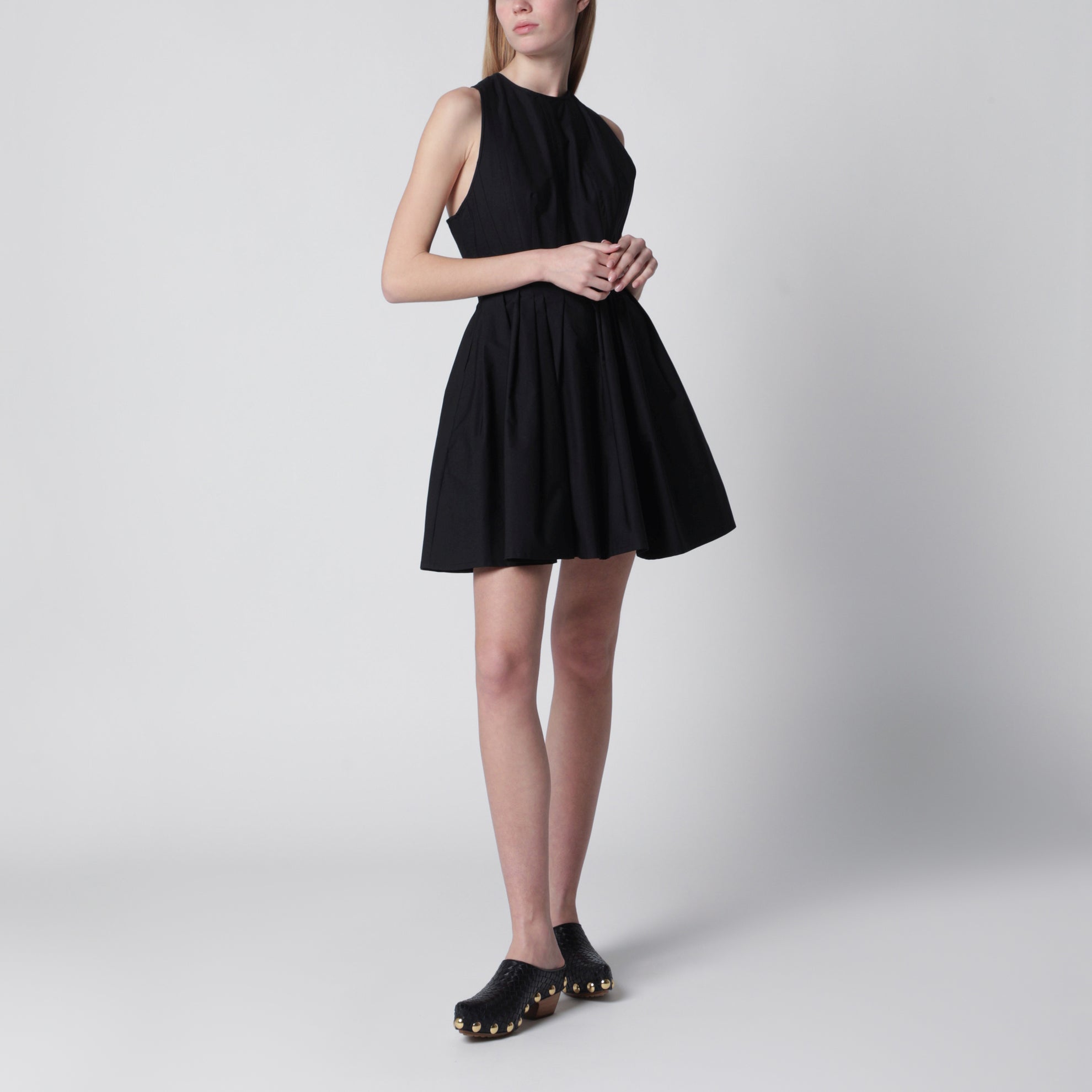 Robe courte Araco sans manches en coton noir