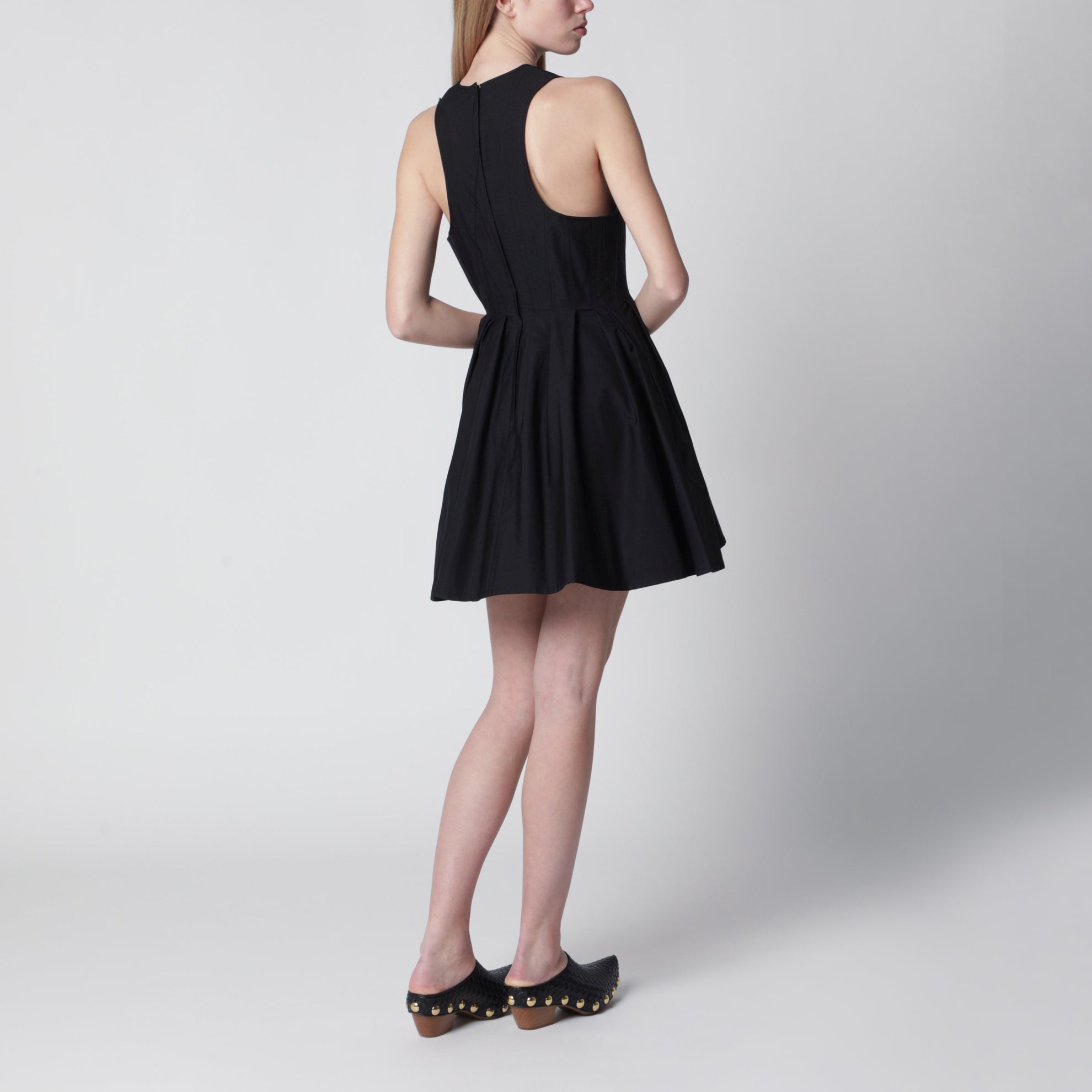 Robe courte Araco sans manches en coton noir