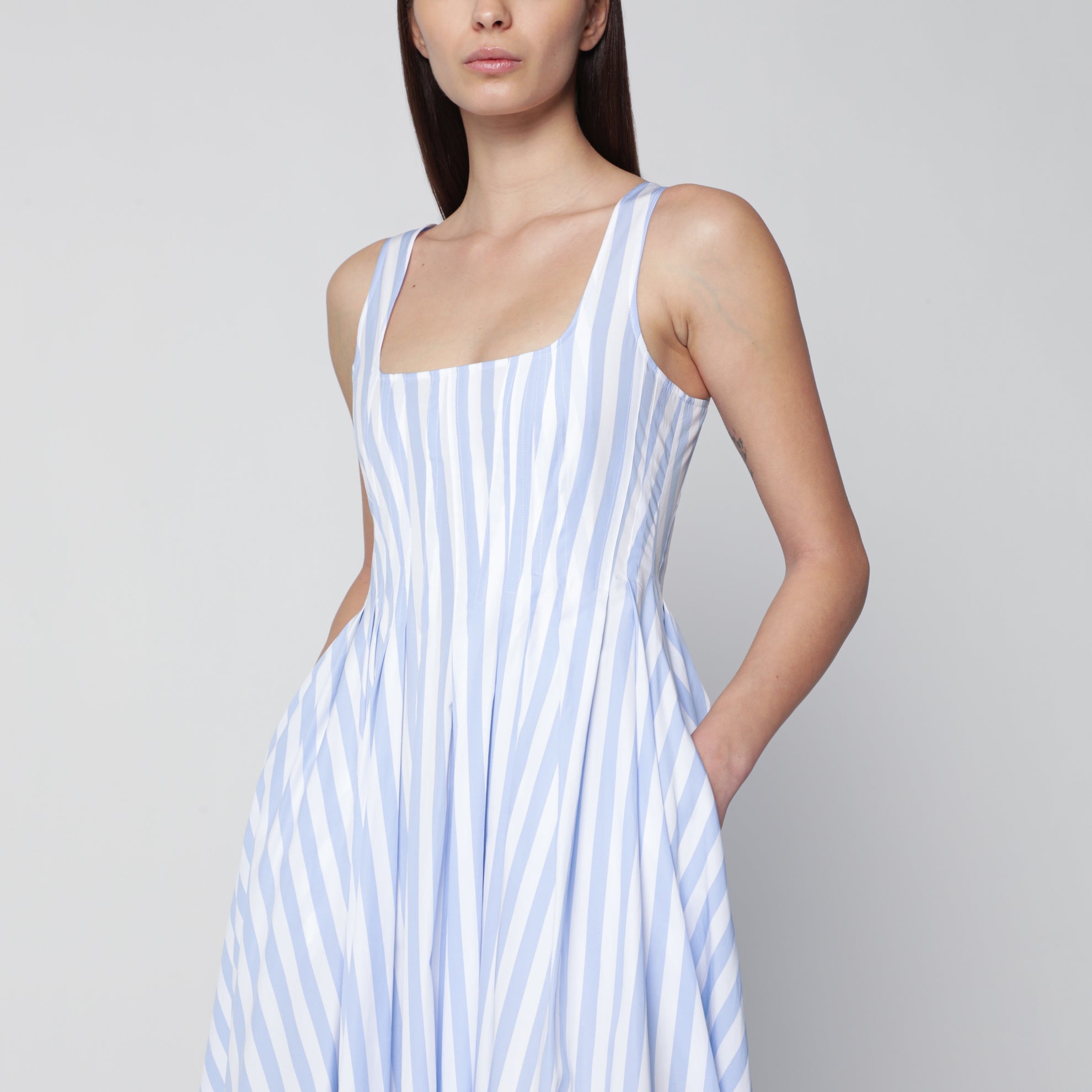blue and white poplin dress Southern Tide Women's Cam Stripe Poplin Dress