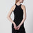 Ribbed cotton and silk halterneck tank top in black