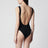 Square black one-piece swimsuit