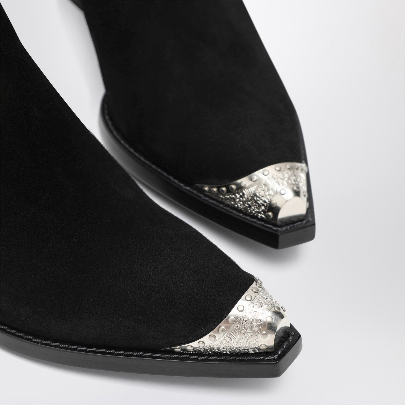 Black suede Wax ankle boot