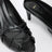 Sandalo slide Knotty nero in pelle