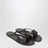 Brown leather flip-flop sandals