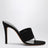 Black nubuck leather thong sandals
