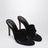 Black nubuck leather thong sandals