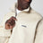 Beige Half-Zip Sweatshirt with Grosgrain Logo