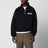 Felpa con collo e zip nera in Gros Grain