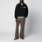 Felpa con collo e zip nera in Gros Grain