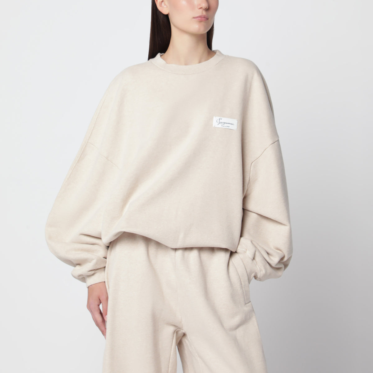 Beige Gros Grain cotton sweatshirt