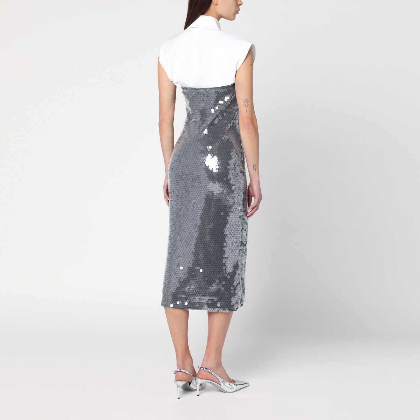 Robe mi-longue à sequins effet dégradé