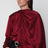 Blusa drappeggiata Koa color burgundy in raso 