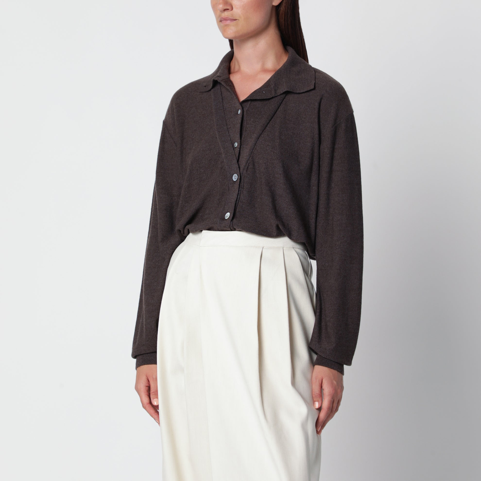 Brown Fabbie wool cardigan