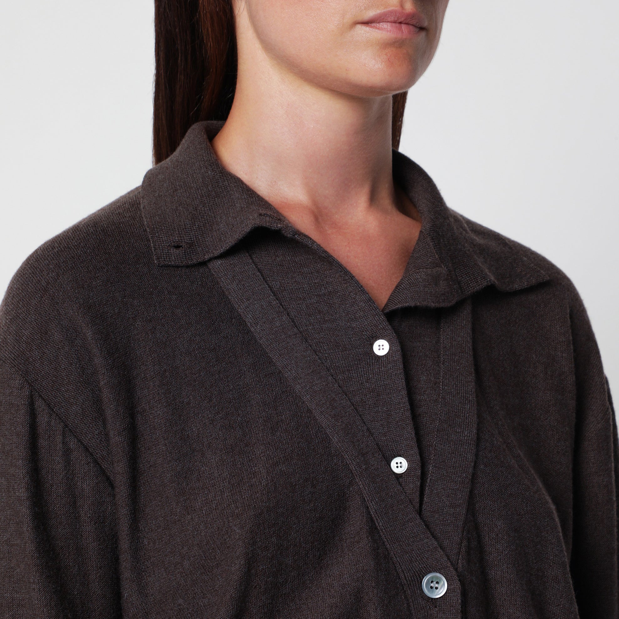 Brown Fabbie wool cardigan