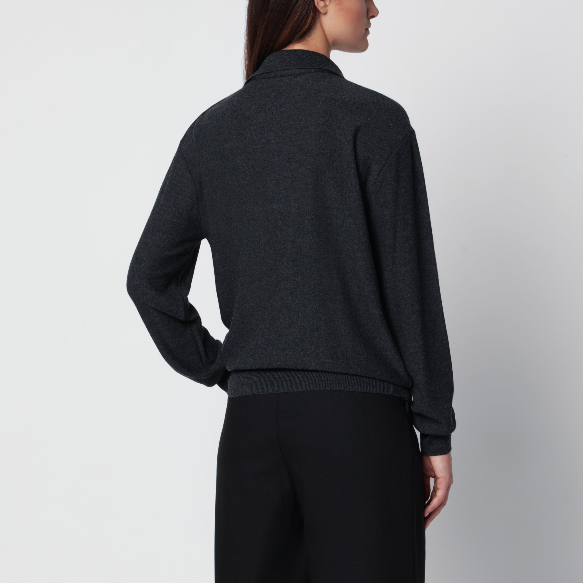 Dunkelgrauer Fabbie Cardigan aus Wolle