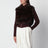 Cardigan Meti marrone con inserto in eco pelliccia