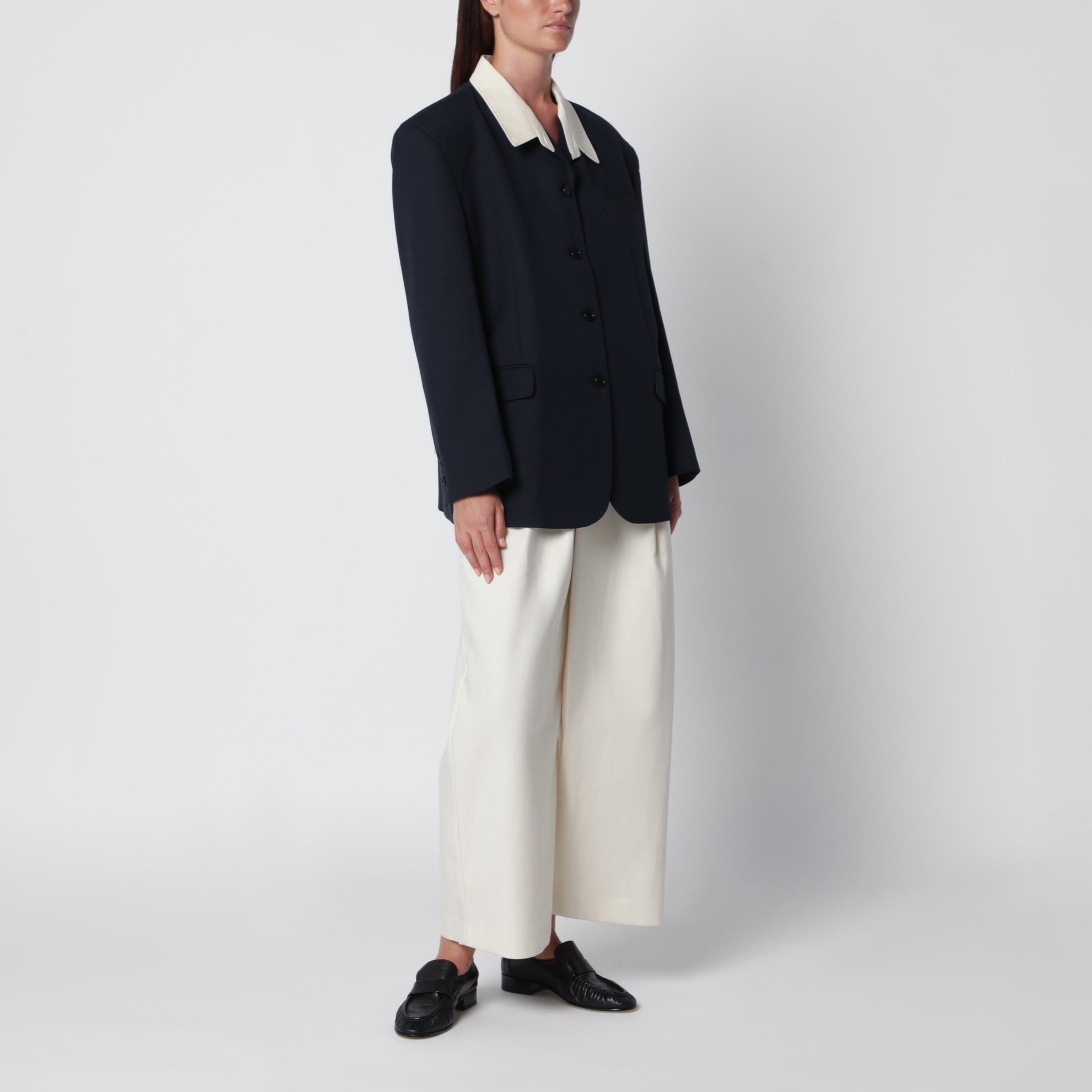 Giacca monopetto Suki blu navy