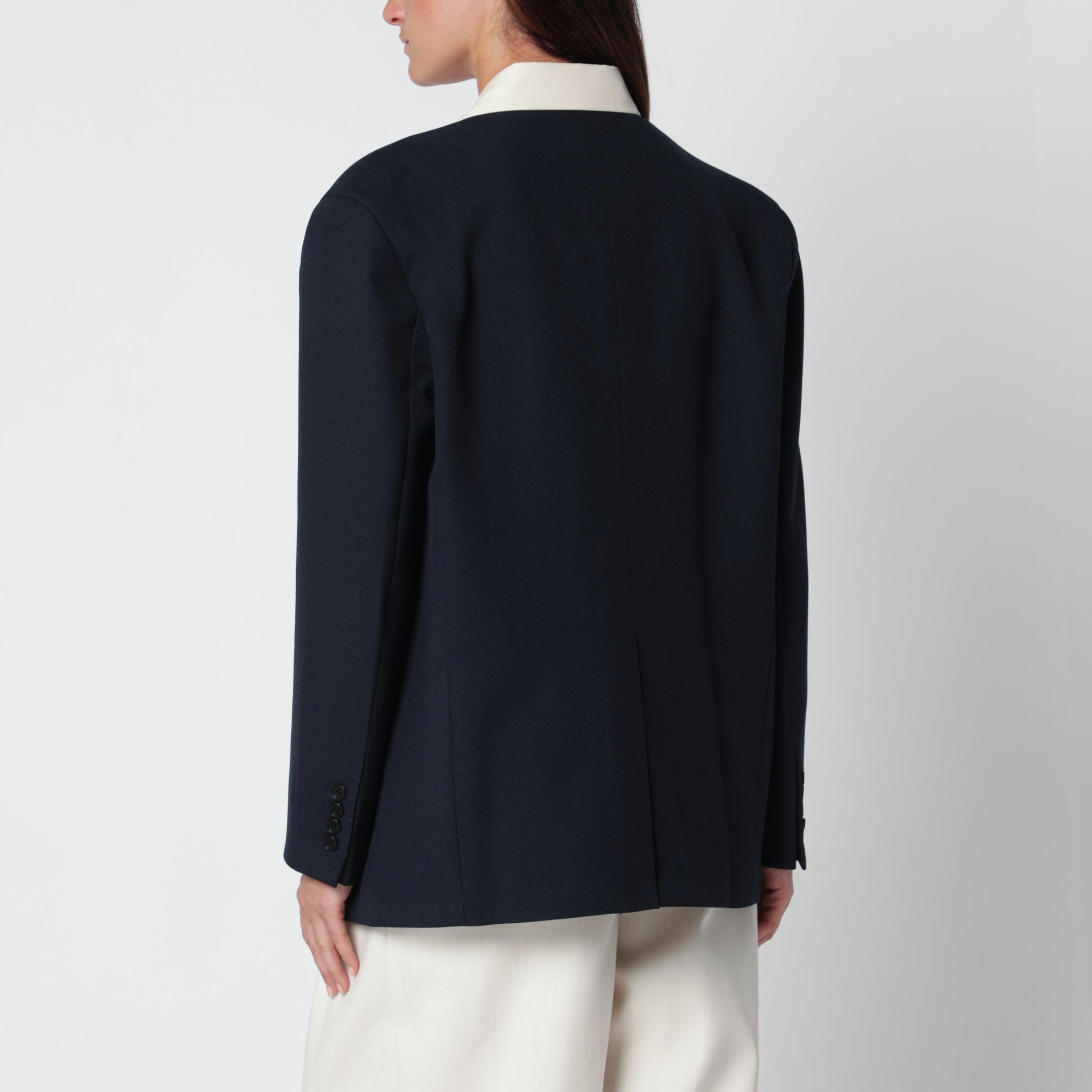 Giacca monopetto Suki blu navy