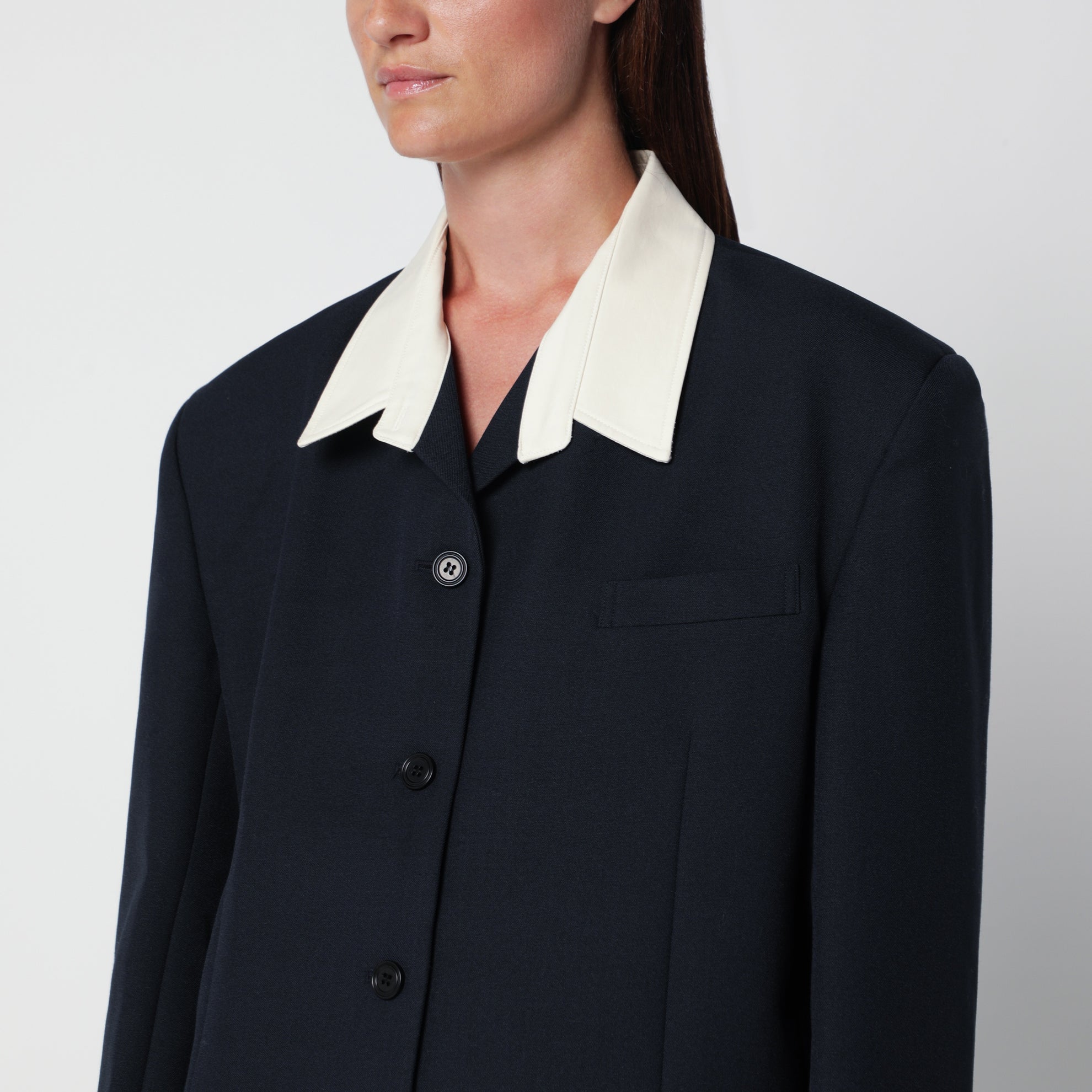 Giacca monopetto Suki blu navy