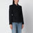 Veste noire à simple boutonnage en mélange de laine