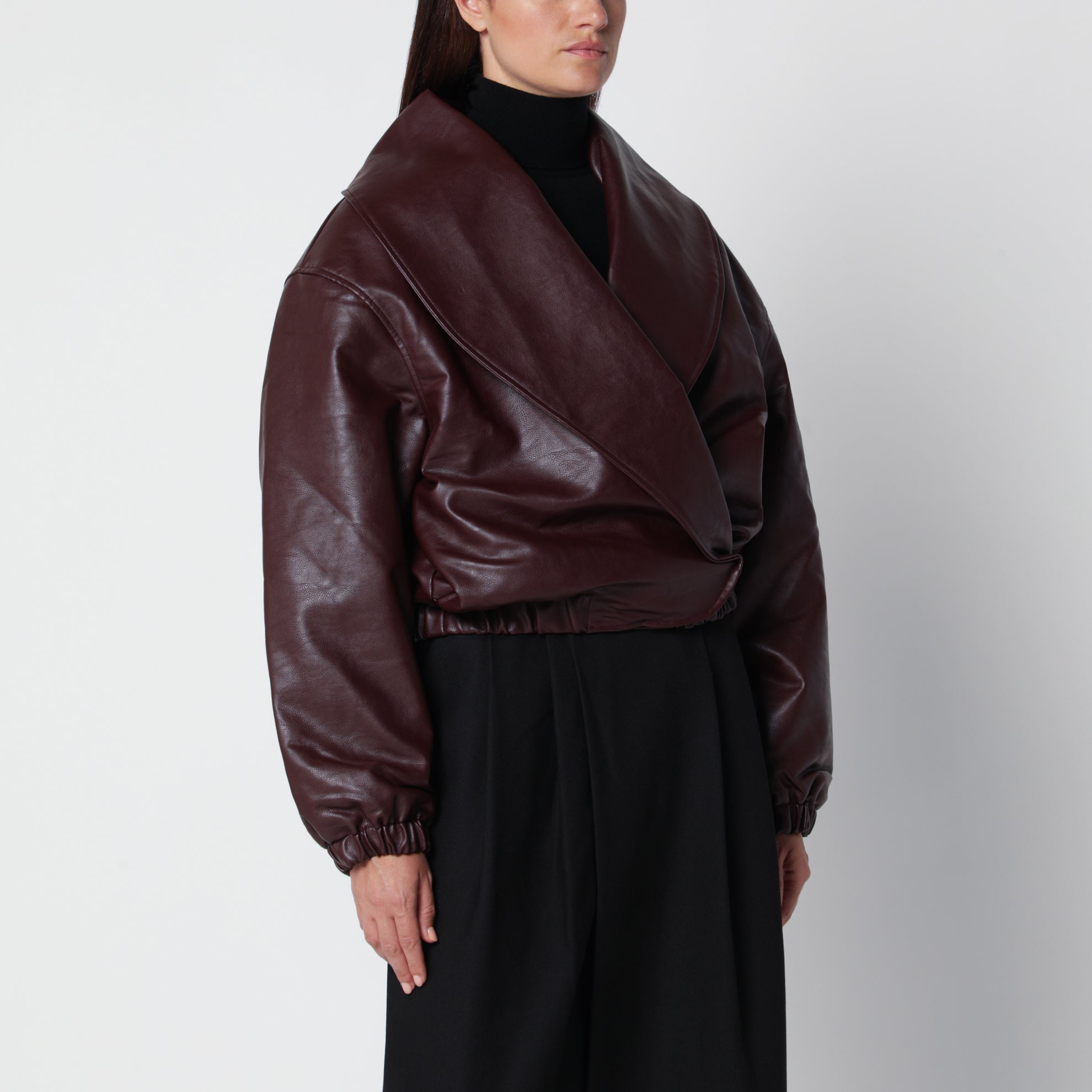 Bomber Eleni burgundy in eco pelle