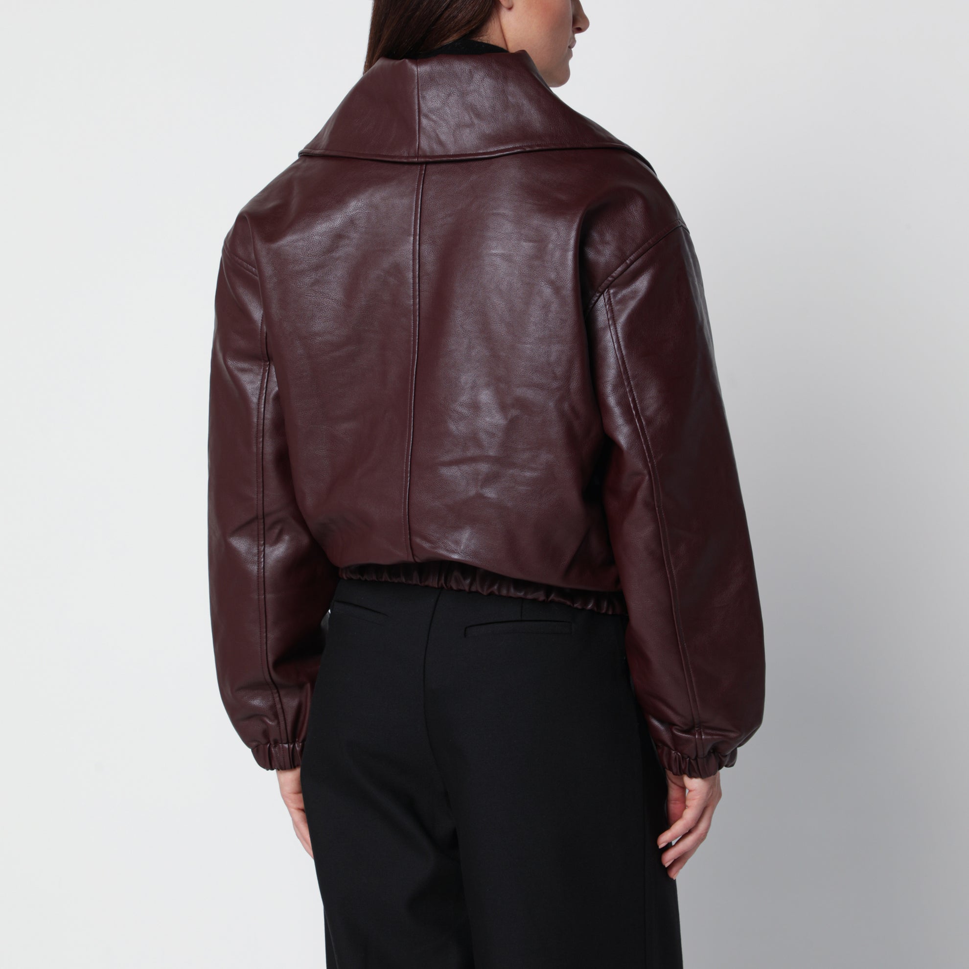 Bomber Eleni burgundy in eco pelle