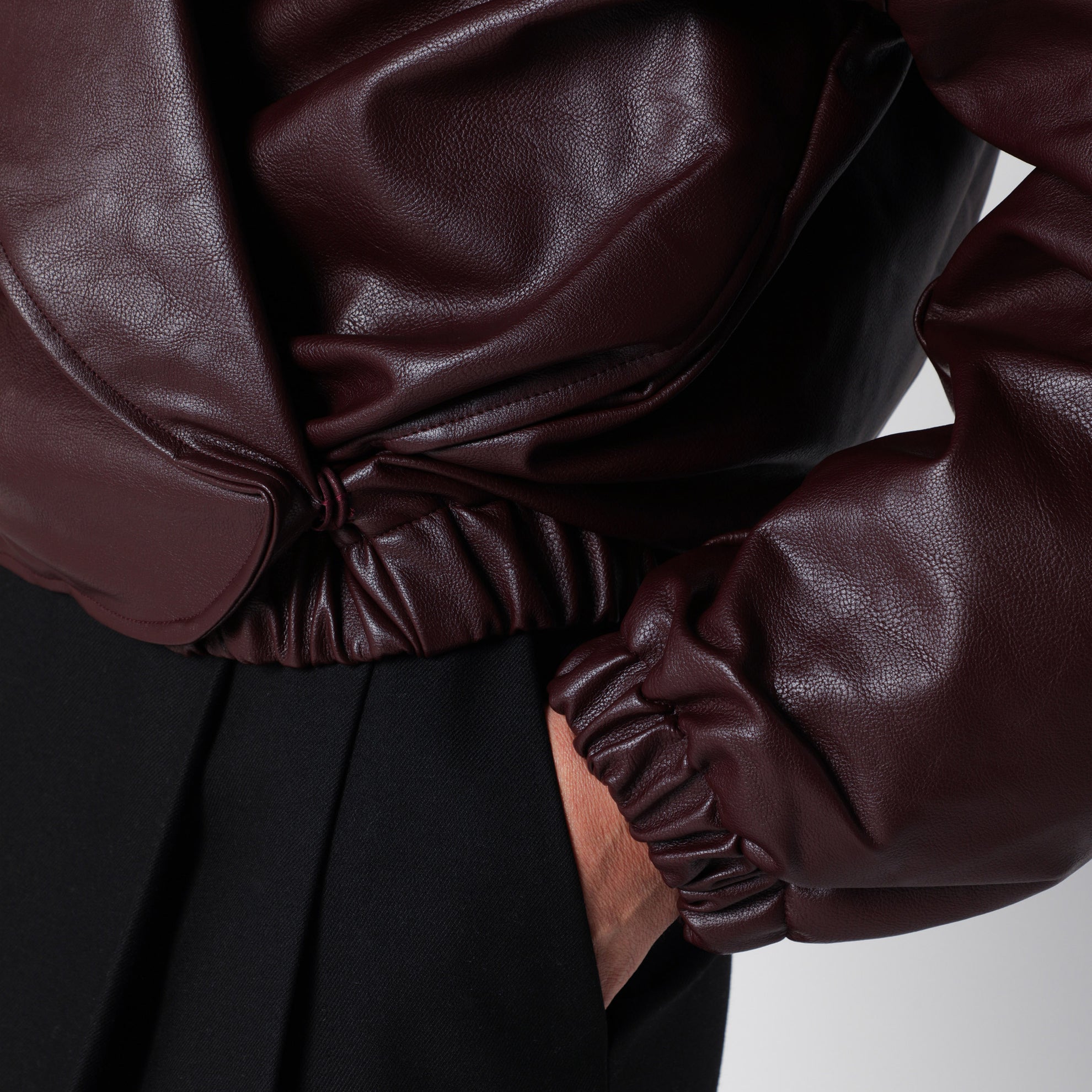 Bomber Eleni burgundy in eco pelle