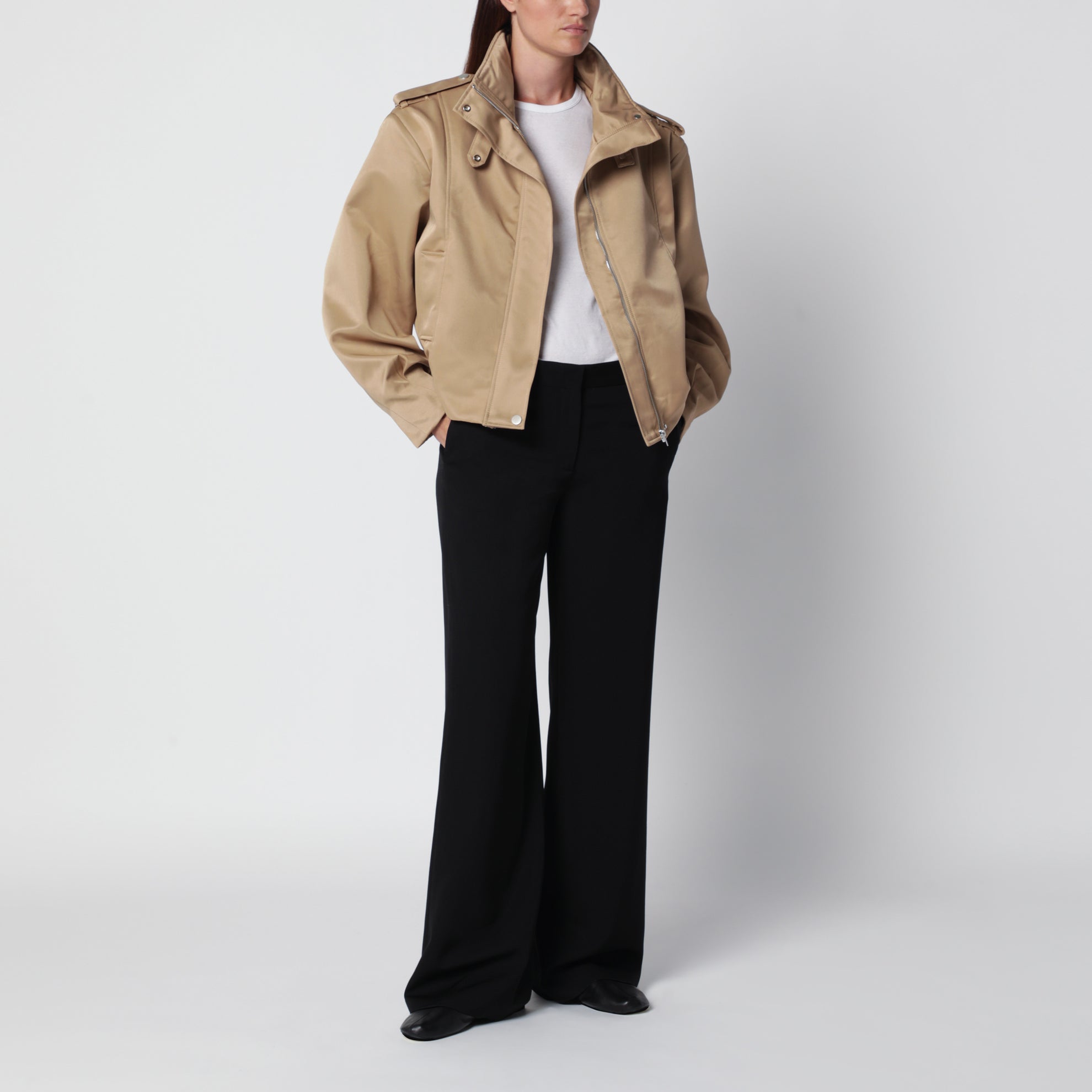 Bomber Barlow Flight beige en sergé