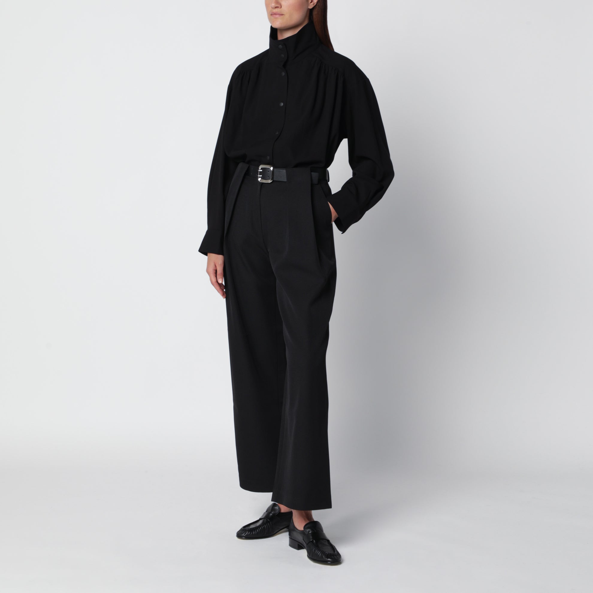 Matteo black trousers with belt