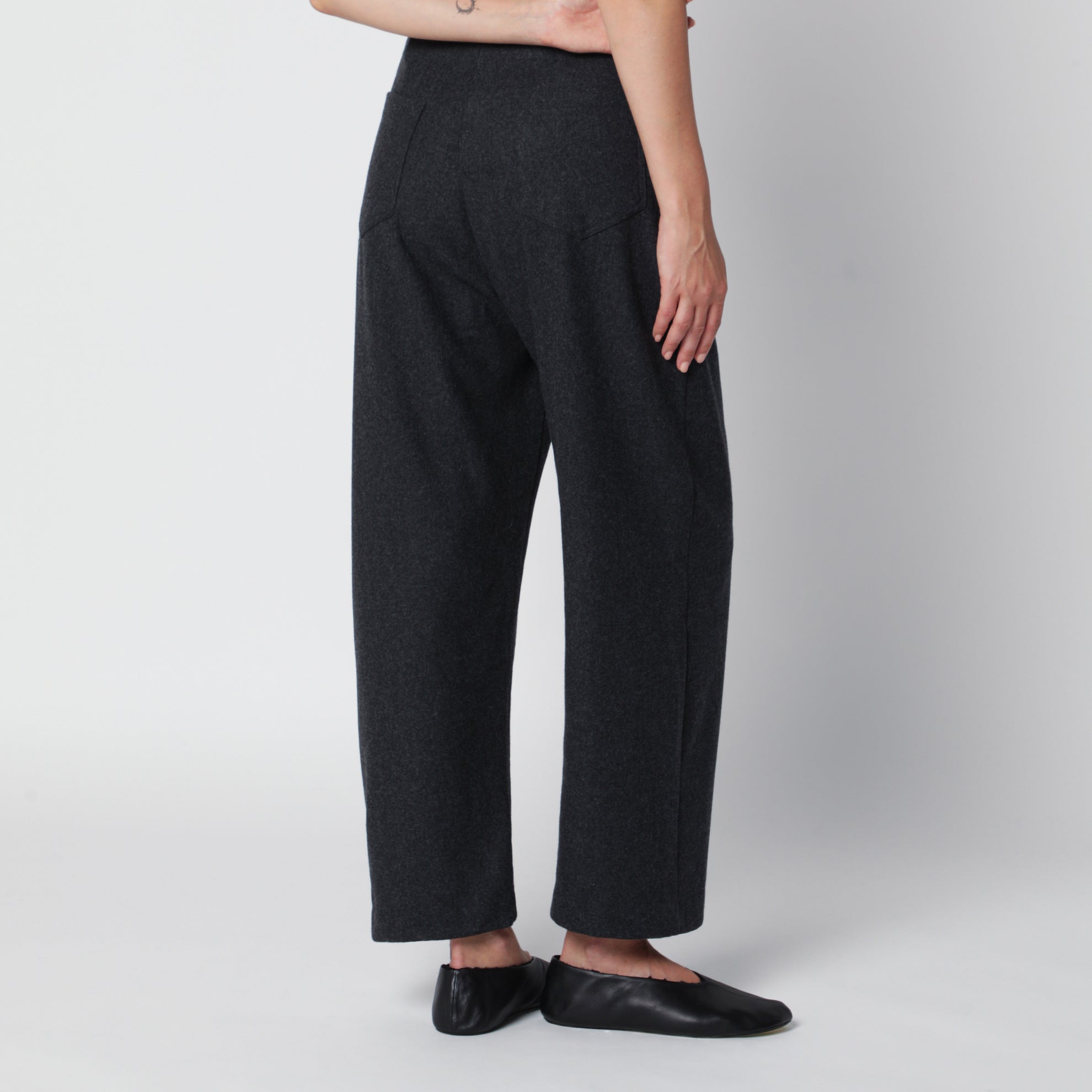 Pantaloni Roanna grigi scuri in misto lana