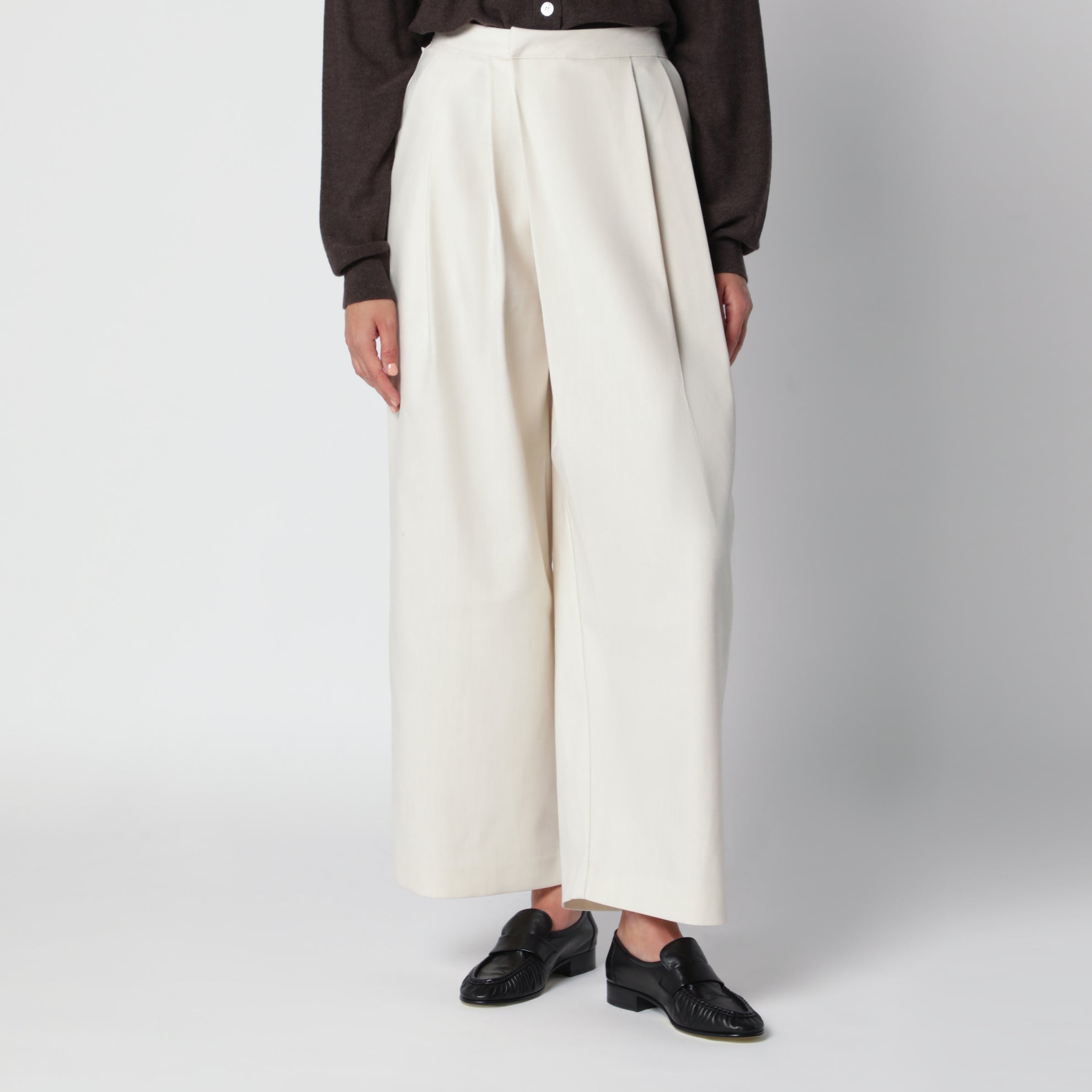Pantalon large Leiko ivoire