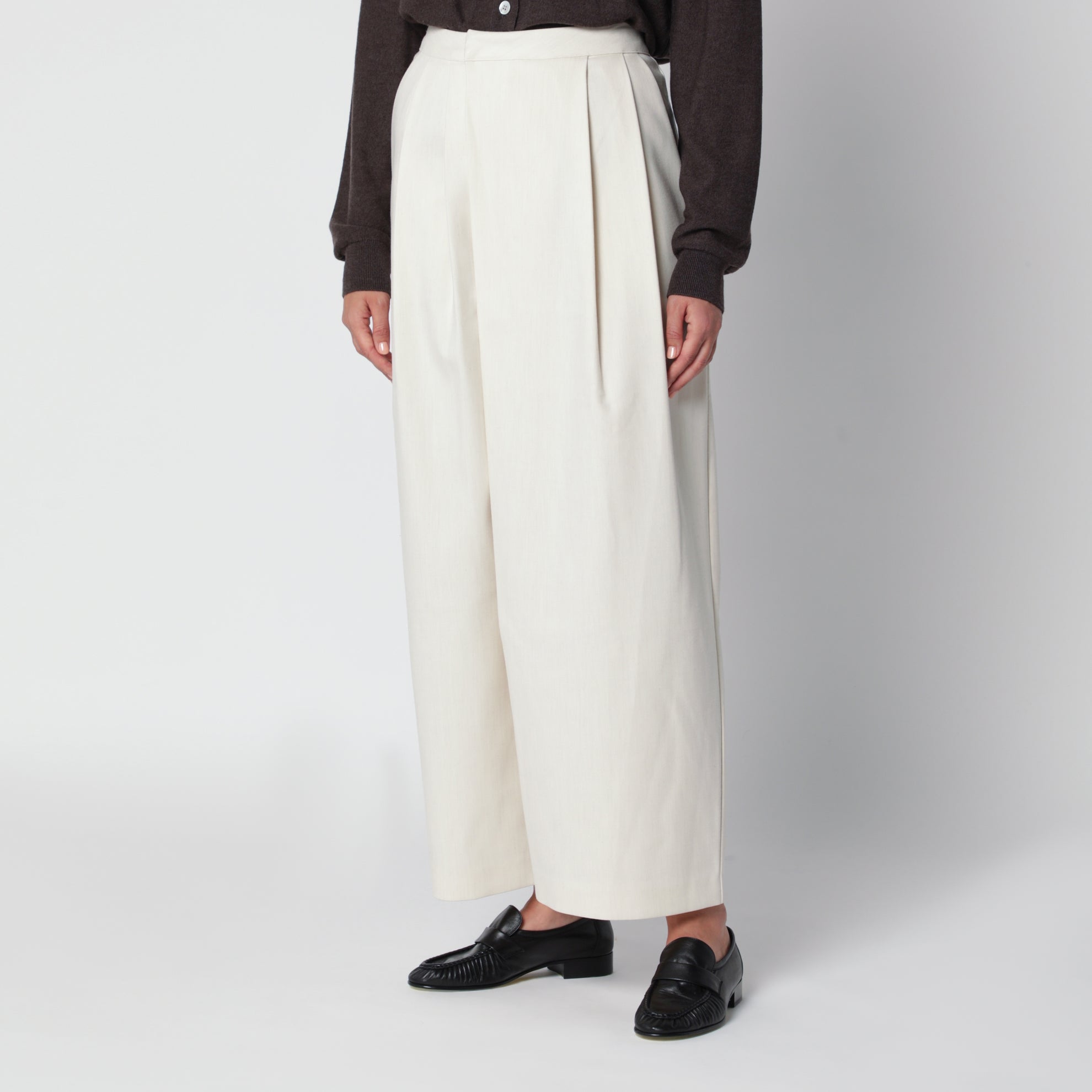 Pantalon large Leiko ivoire