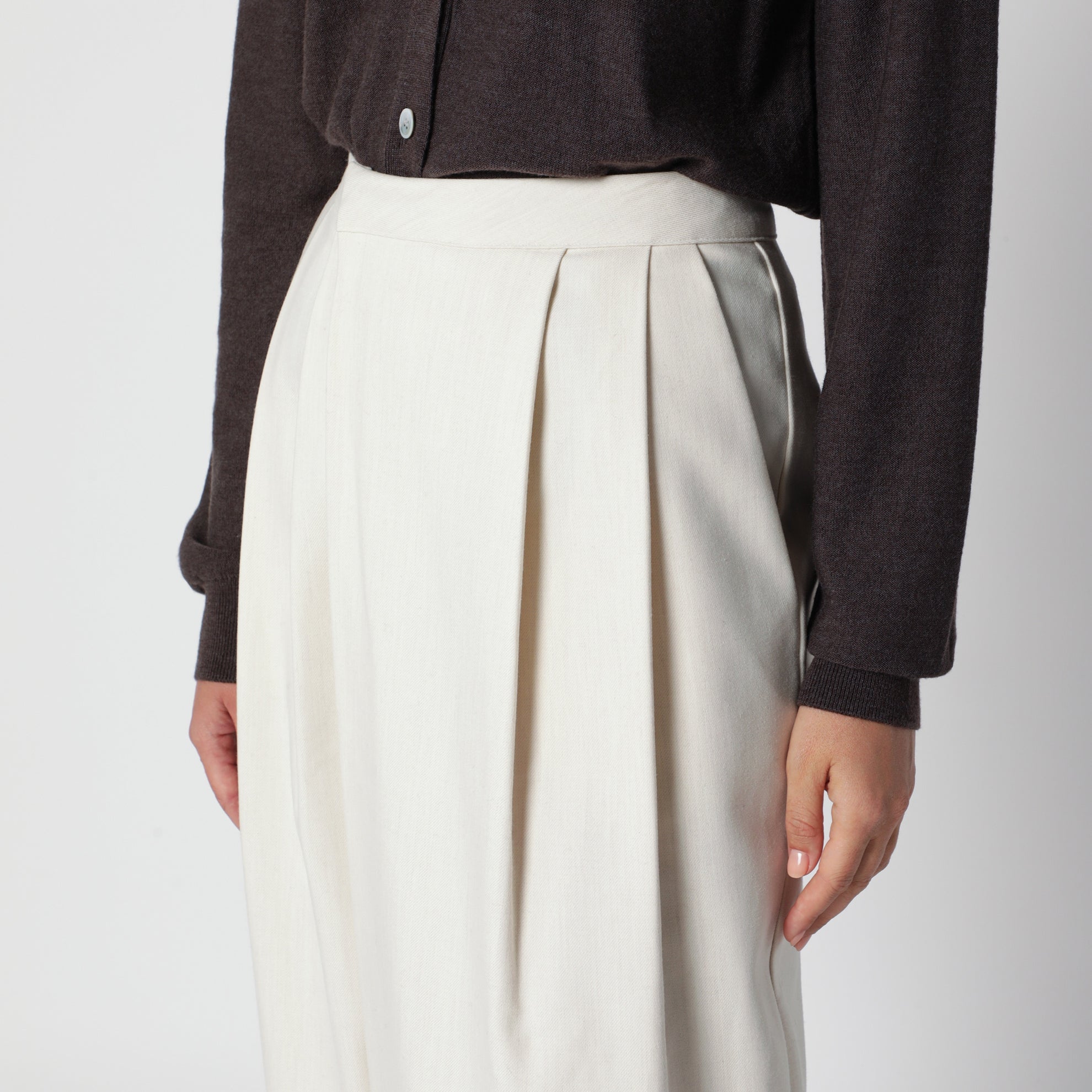 Pantalon large Leiko ivoire