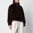 Brown faux fur half-zip sweatshirt