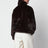 Brown faux fur half-zip sweatshirt