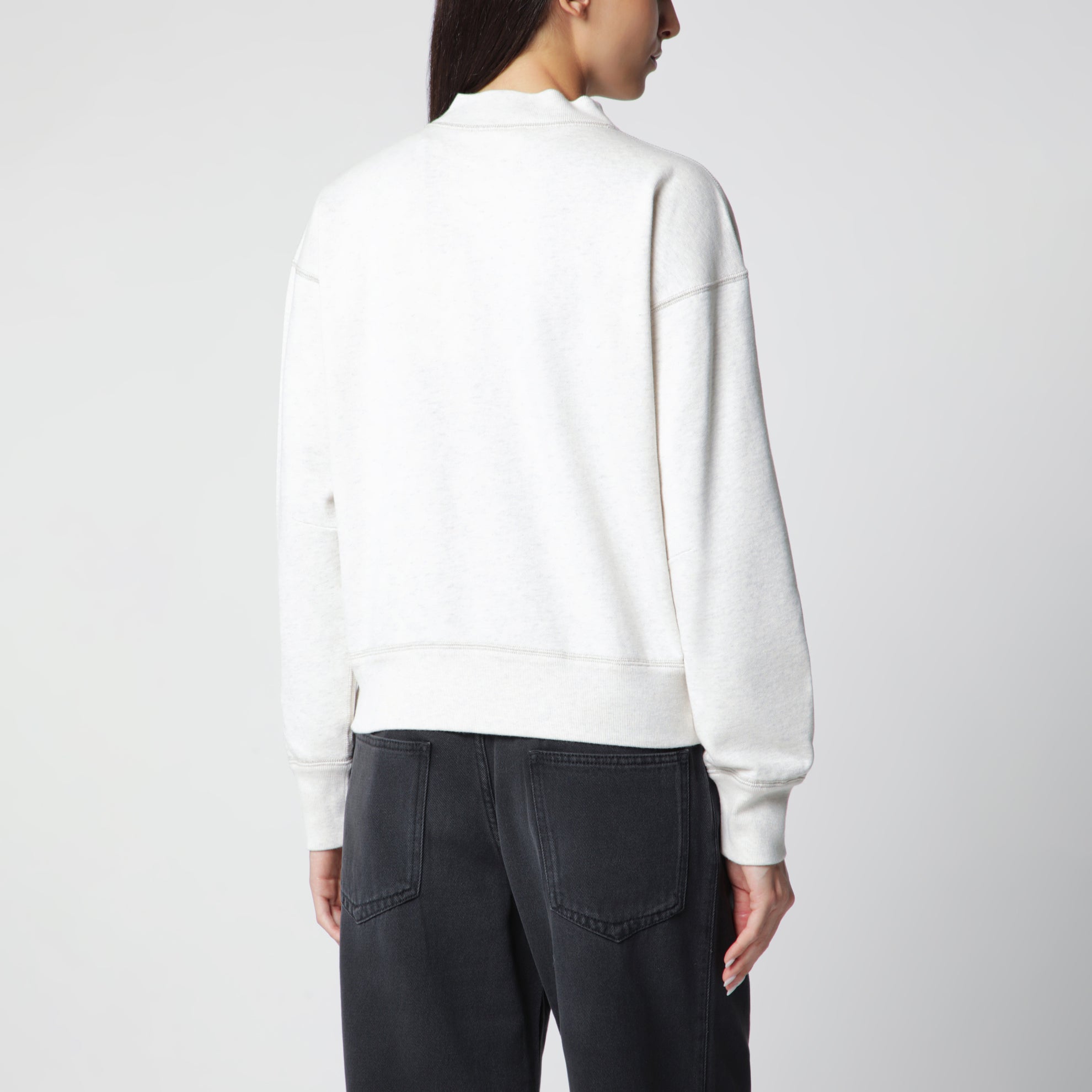 Felpa Moby in cotone écru con logo