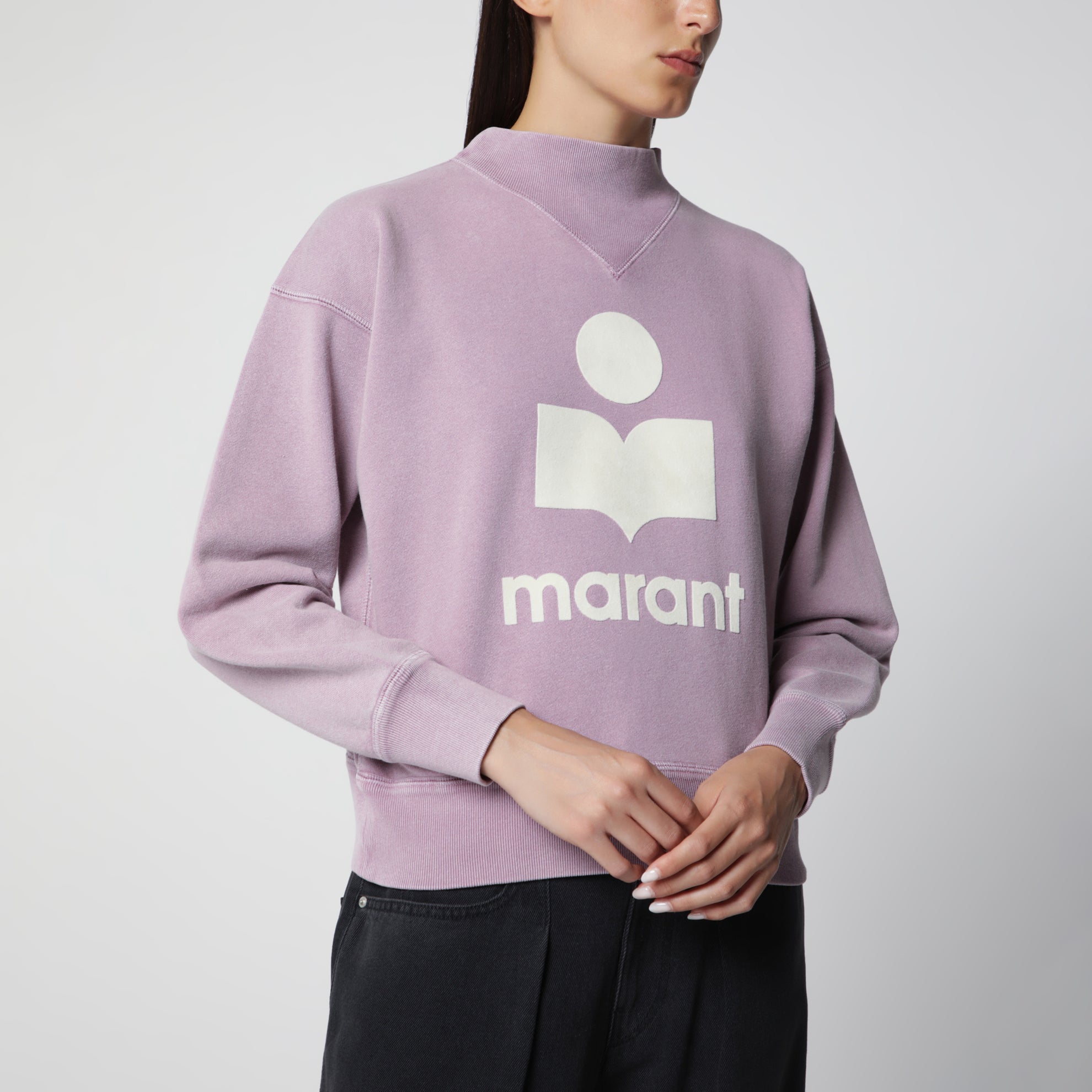 Felpa Moby in cotone rosewood con logo