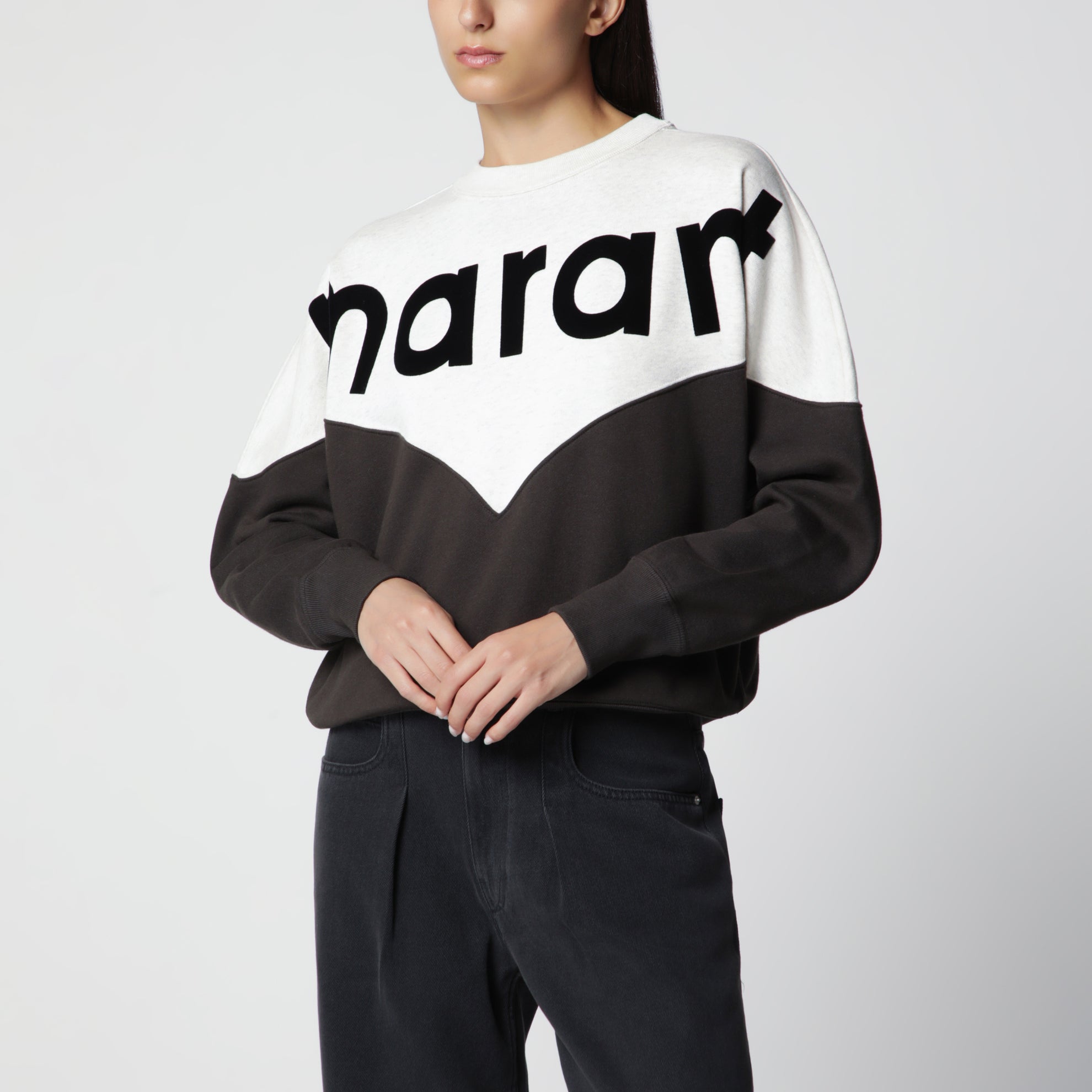 Felpa Houston nera in cotone con logo