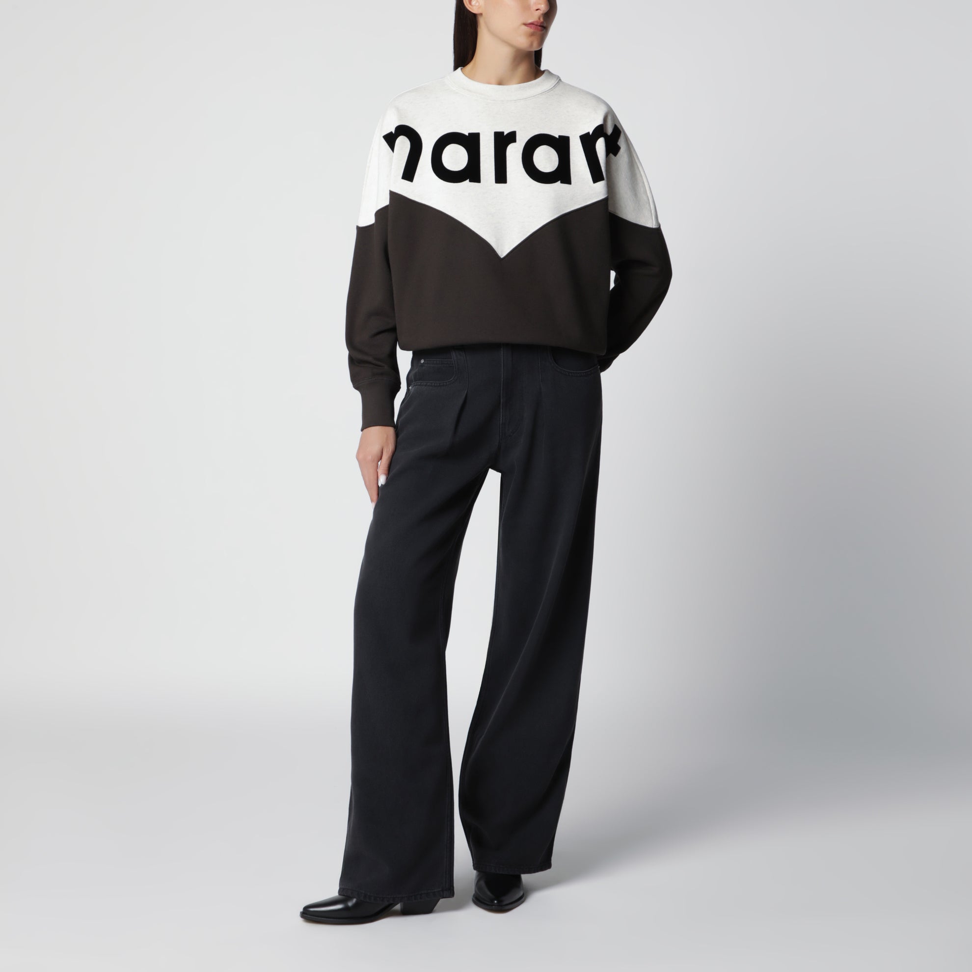 Felpa Houston nera in cotone con logo