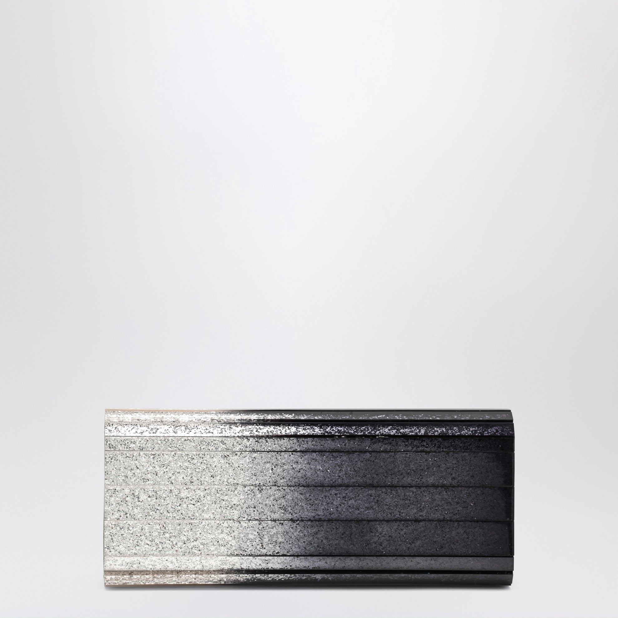 Pochette Sweetie in tessuto glitter dégradé nera/champagne