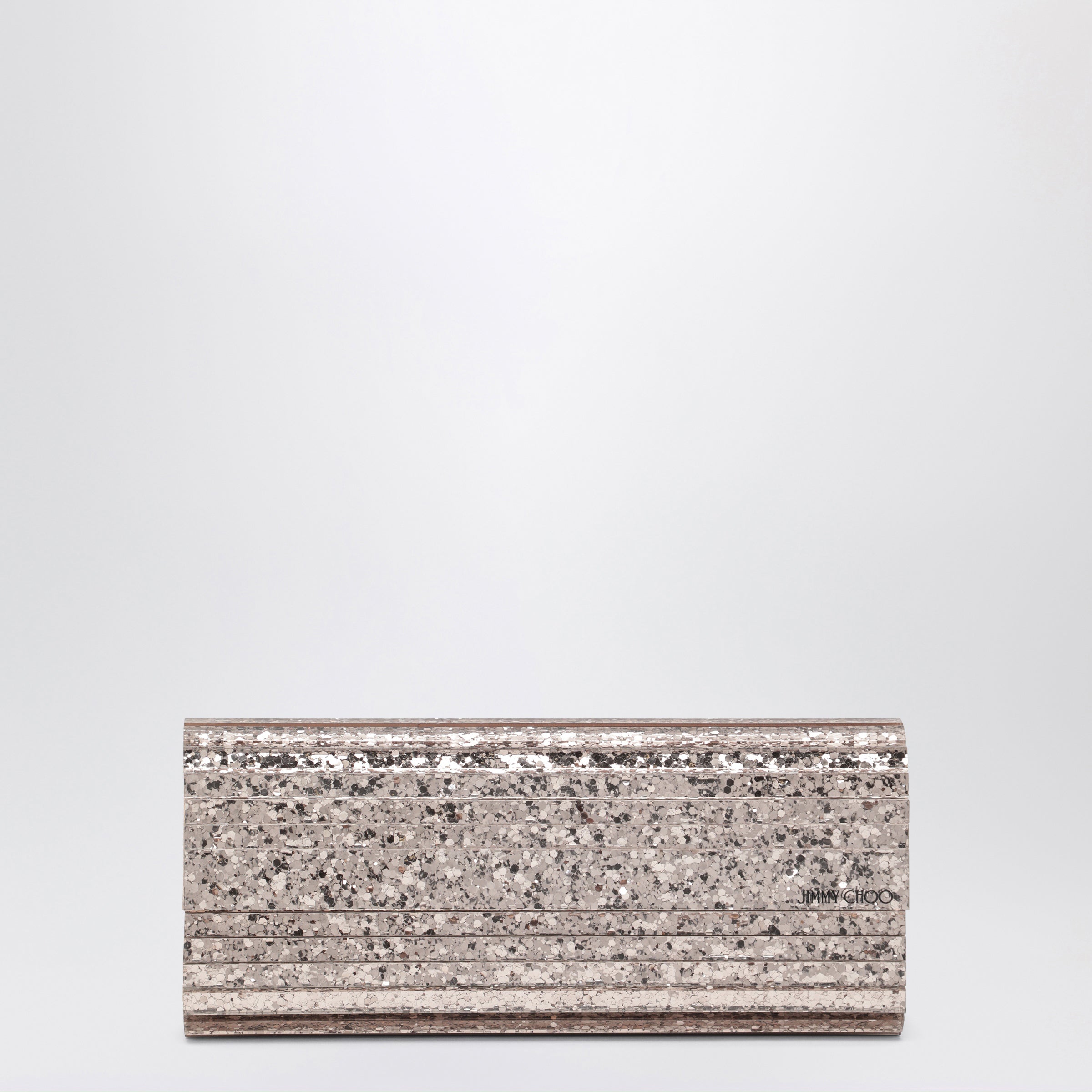 Jimmy Choo Pink Sweetie Glitter Fabric Clutch | TheDoubleF