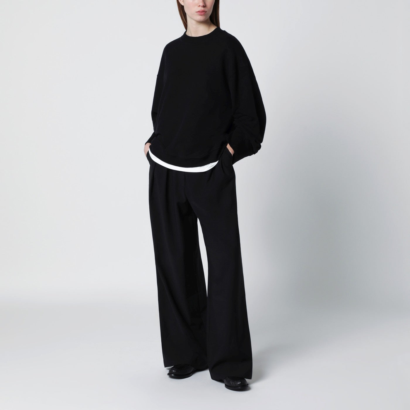 Black Talia cotton-blend sweatshirt