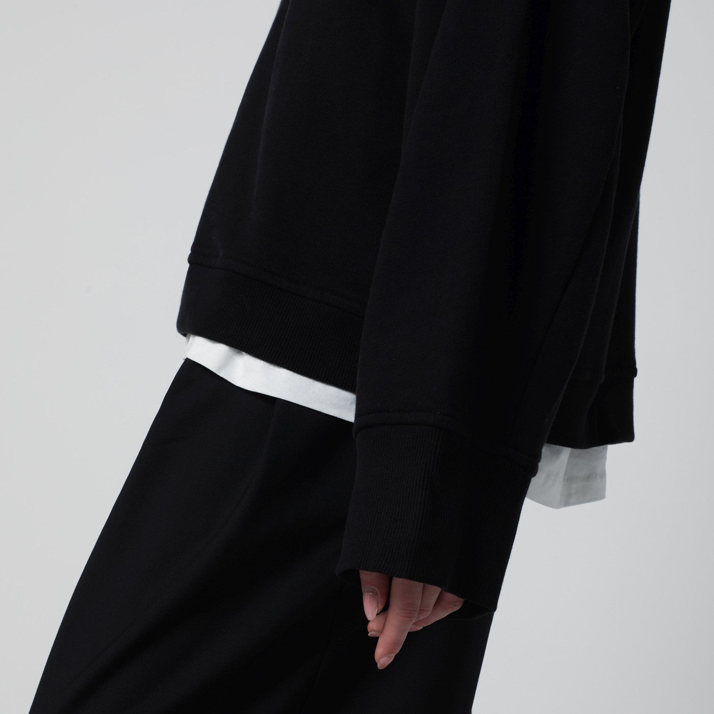 Black Talia cotton-blend sweatshirt
