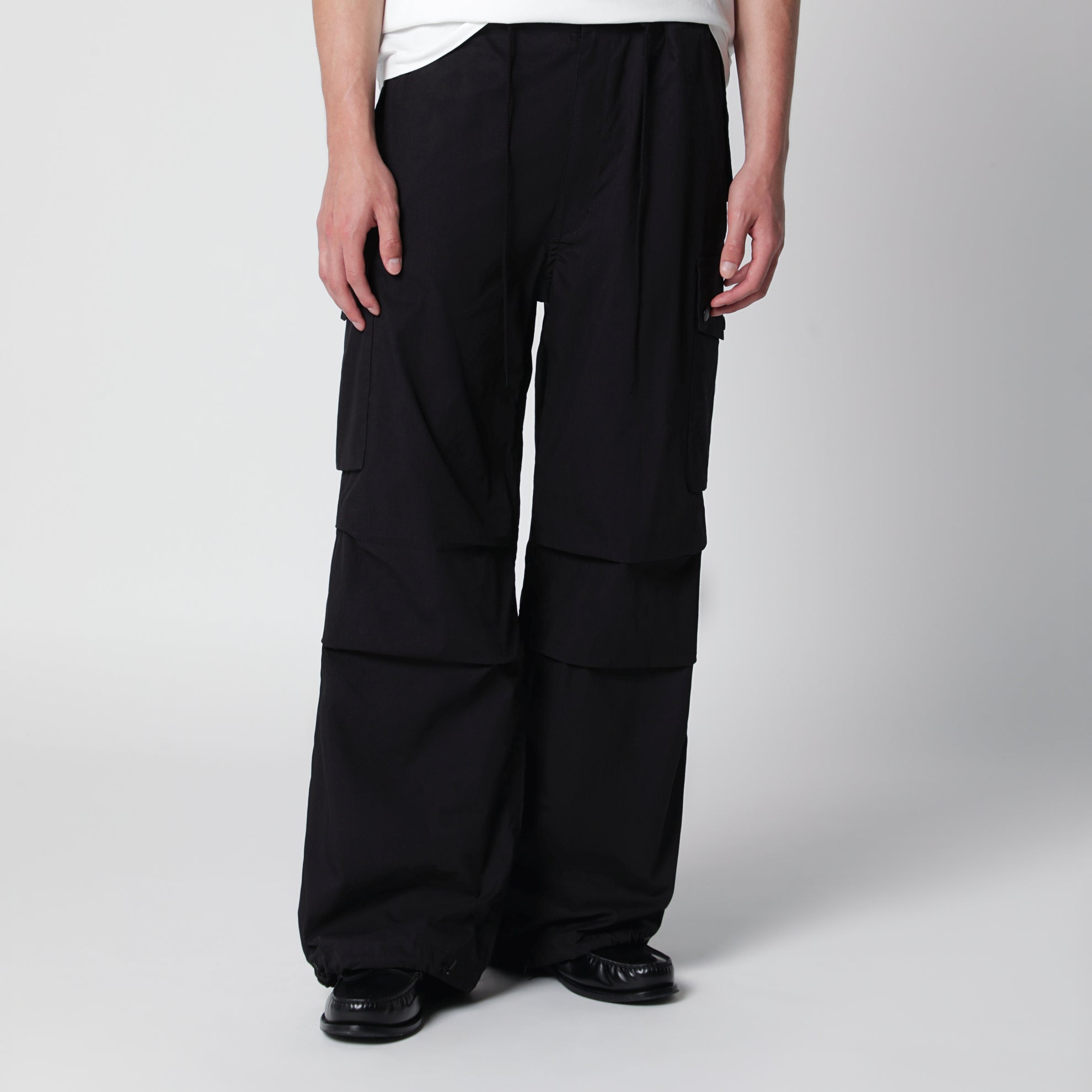Pantaloni cargo Field wide in cotone nero