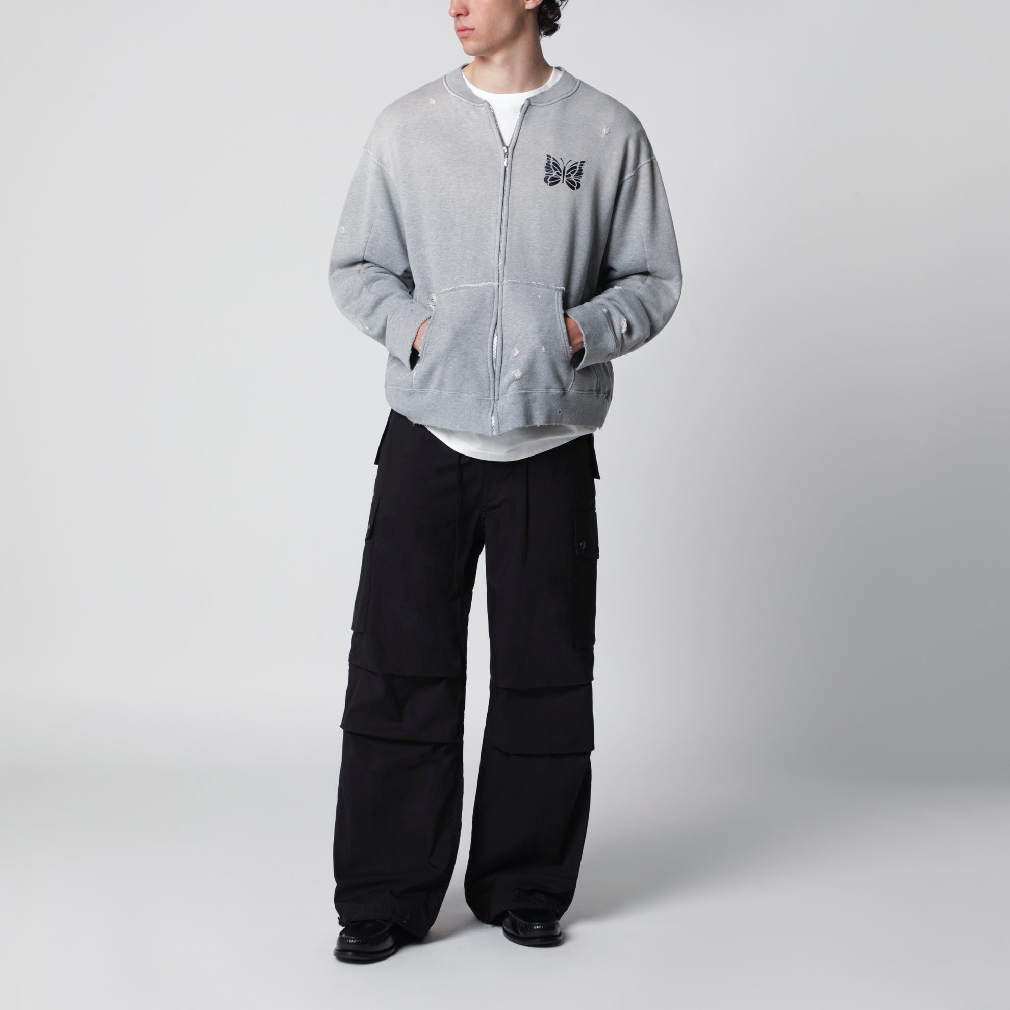 Pantaloni cargo Field wide in cotone nero
