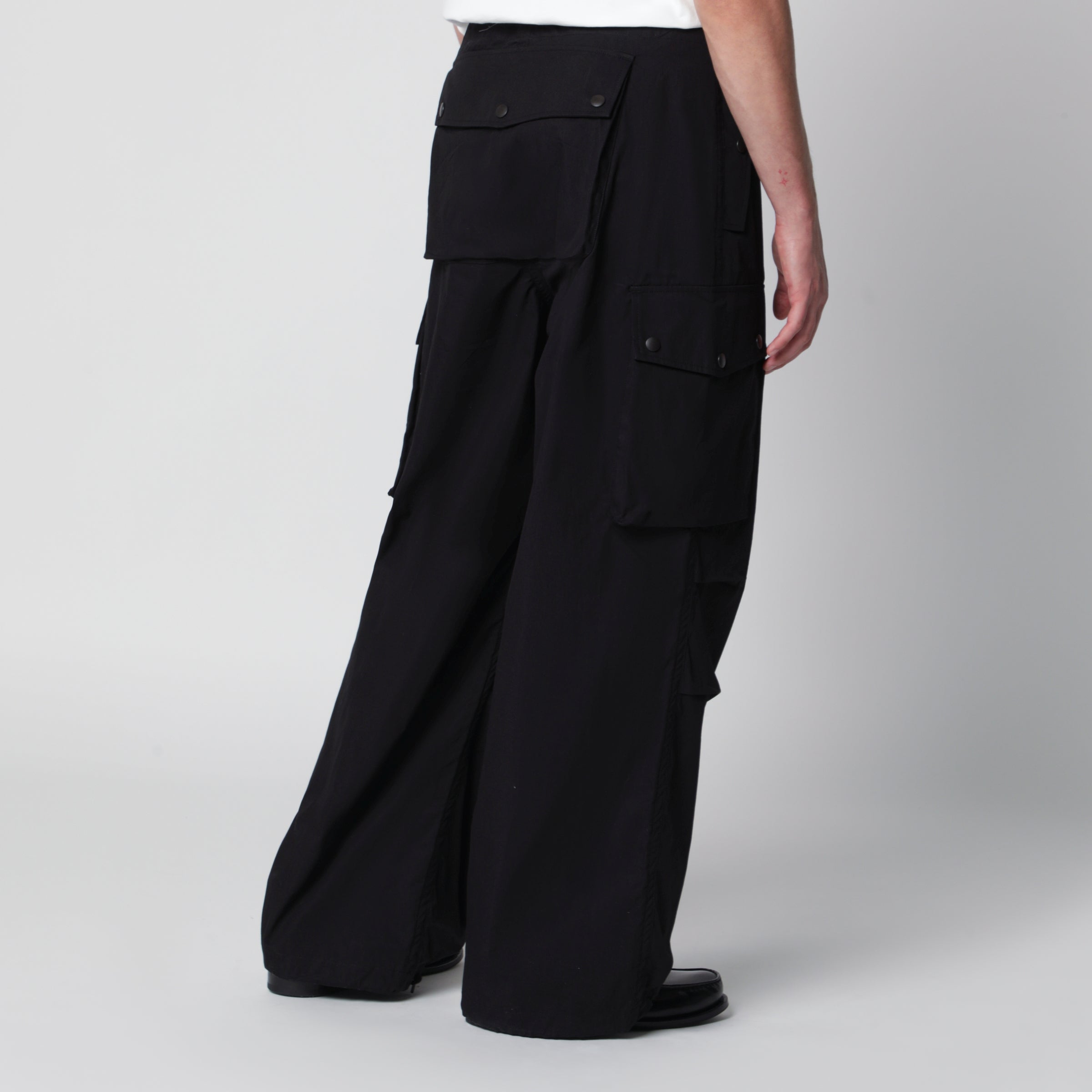 Needles Field cargo pants in cotton-nylon Oxford black | TheDoubleF