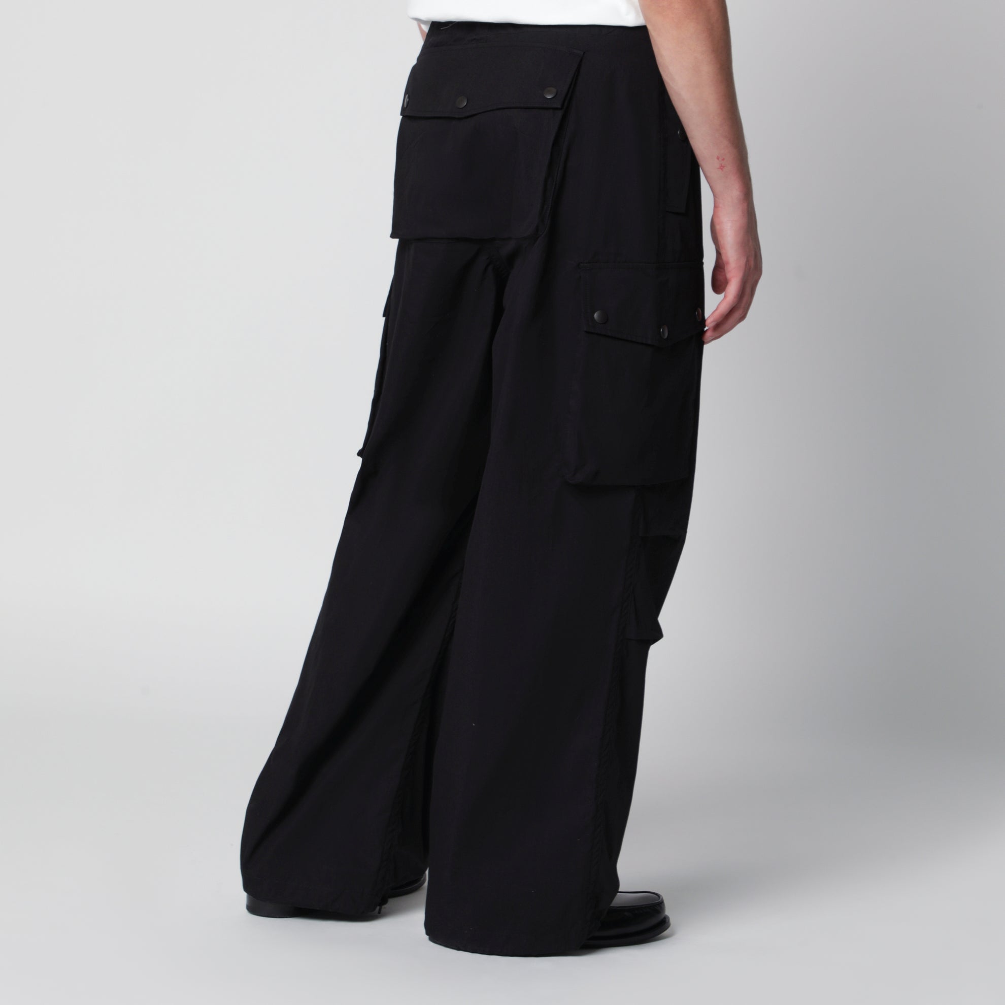 Pantaloni cargo Field wide in cotone nero