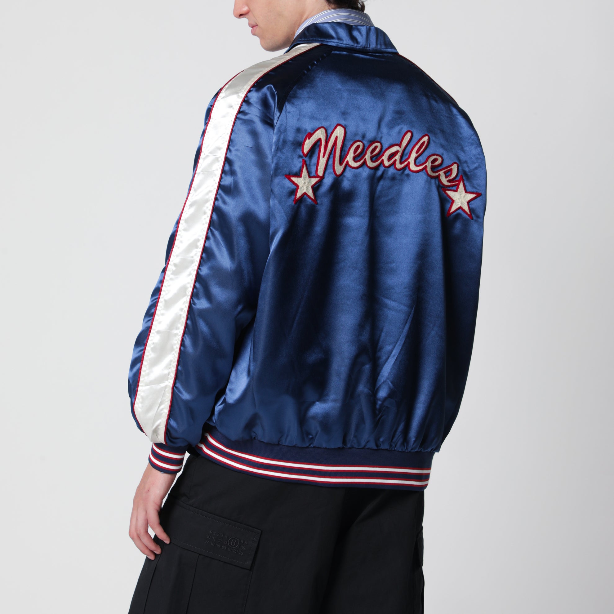 Stadium Jacket in polyester satin, navy