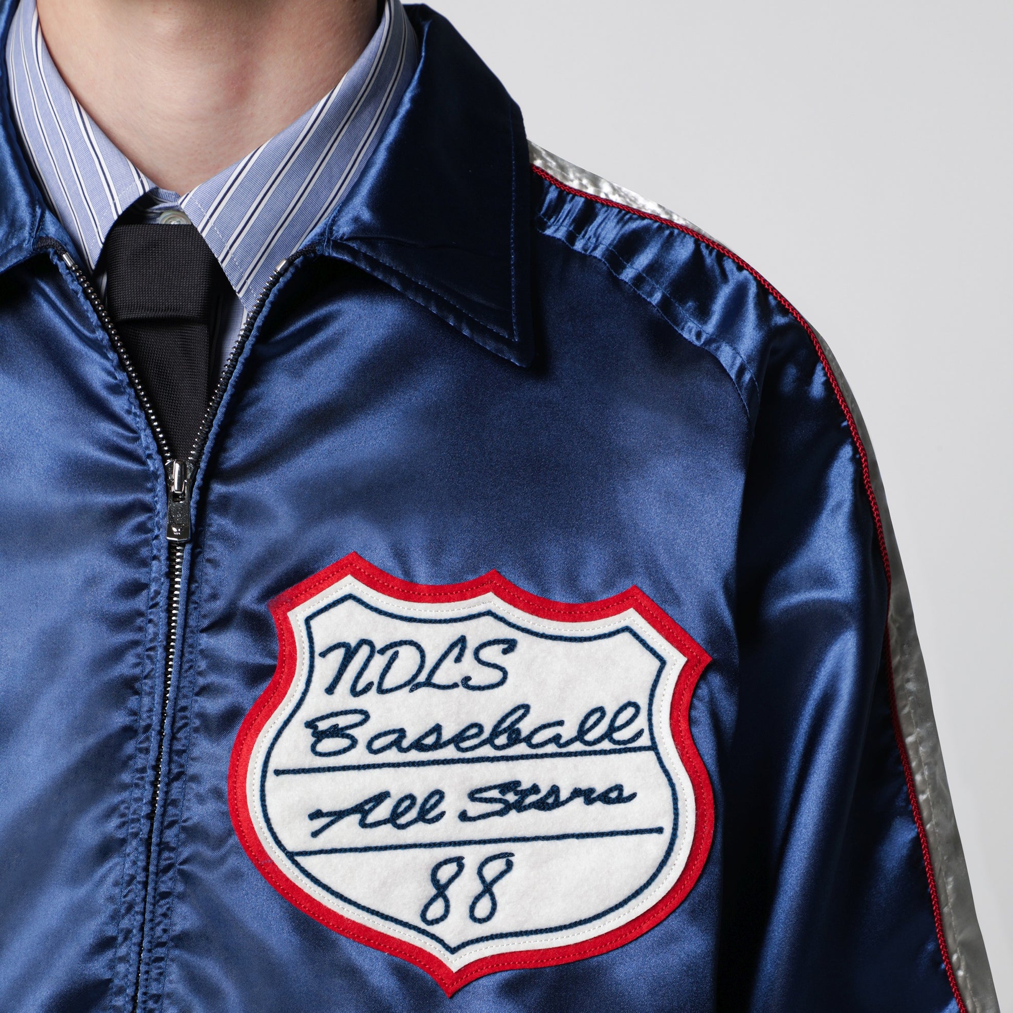 Stadium Jacket in polyester satin, navy